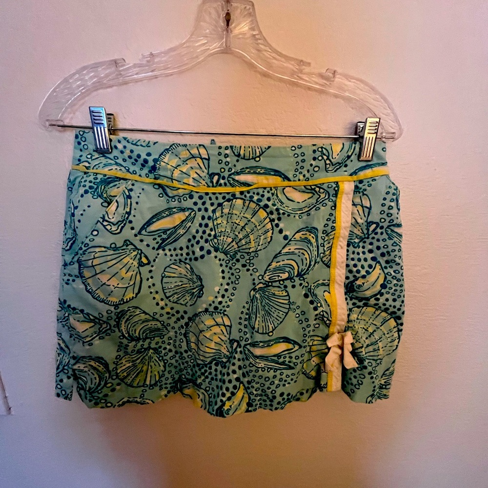 Lilly Pulitzer blue shell print skirt sz 2